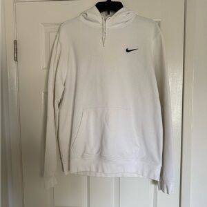 Nike White Hoodie with Black Logo (Never Worn)